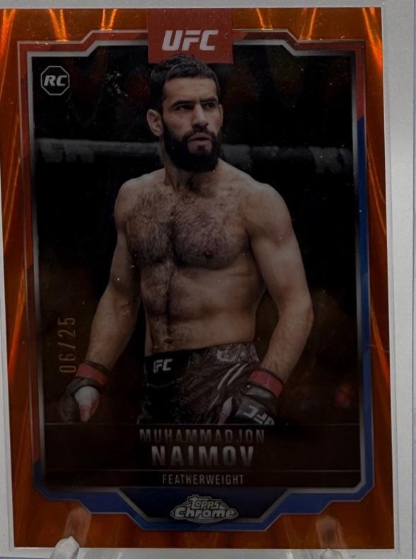Muhammadjon Naimov 2025 Topps Chrome UFC Base #45 Orange Refractor