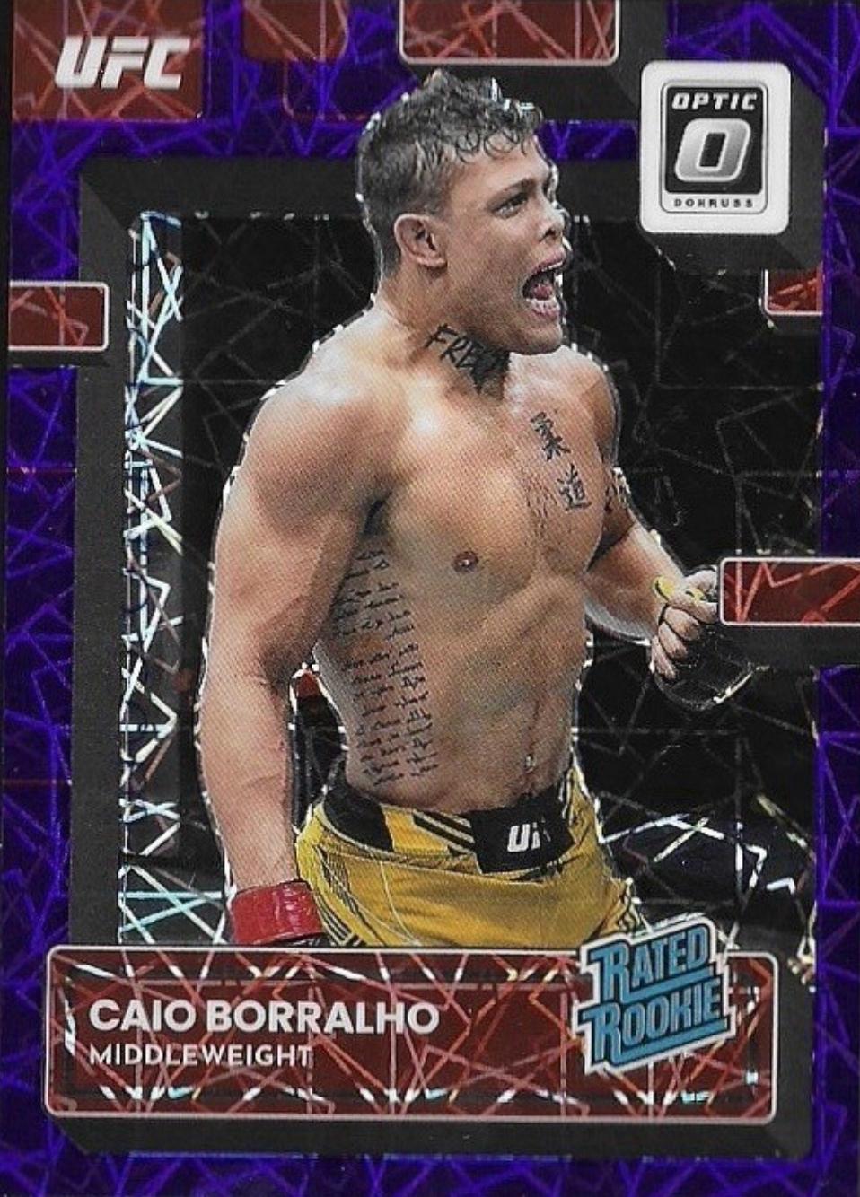 Caio Borralho 2023 Panini Donruss Optic UFC Base #130 Purple Velocity