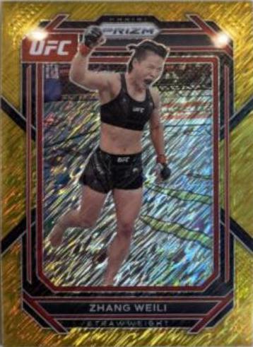 Zhang Weili 2023 Panini Prizm UFC Base #198 Gold Shimmer