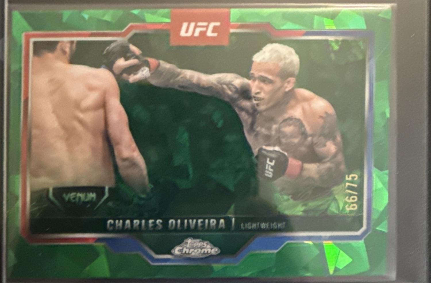 Charles Oliveira 2025 Topps Chrome UFC Base #54 Green Refractor