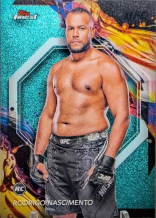 Rodrigo Nascimento 2024 Topps Finest UFC Base Uncommon #195 Aqua Glitter Refractor