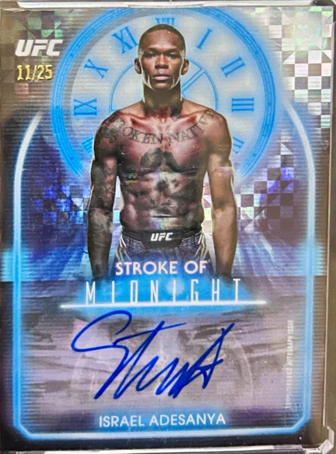 Israel Adesanya 2025 Topps Midnight UFC Stroke of Midnight Autographs #SMA-IA Moonrise