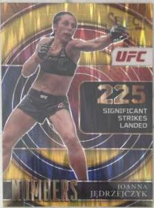 Joanna Jędrzejczyk 2022 Panini Select UFC Select Numbers #30 Gold Flash