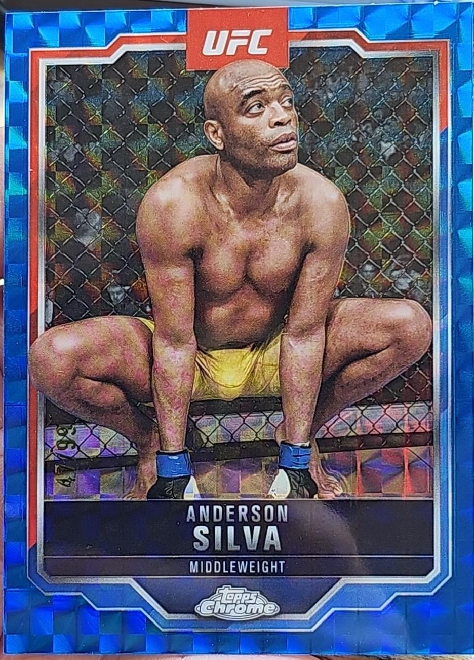 Anderson Silva 2025 Topps Chrome UFC Base #44 Blue Geometric Refractor