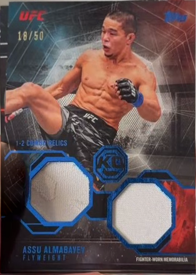 Assu Almabayev 2026 Topps Knockout UFC 1-2 Combo Relics #OTC-AS Blue