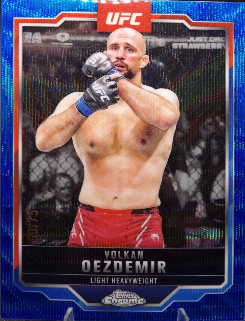 Volkan Oezdemir 2025 Topps Chrome UFC Base #193 Blue Wave Refractor