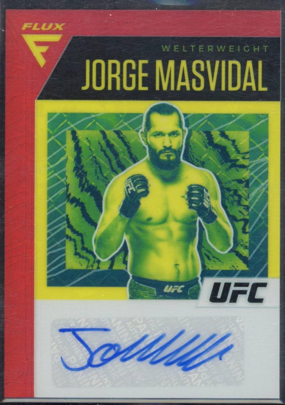 Jorge Masvidal 2021 Panini Chronicles UFC Flux Auto #15 Red