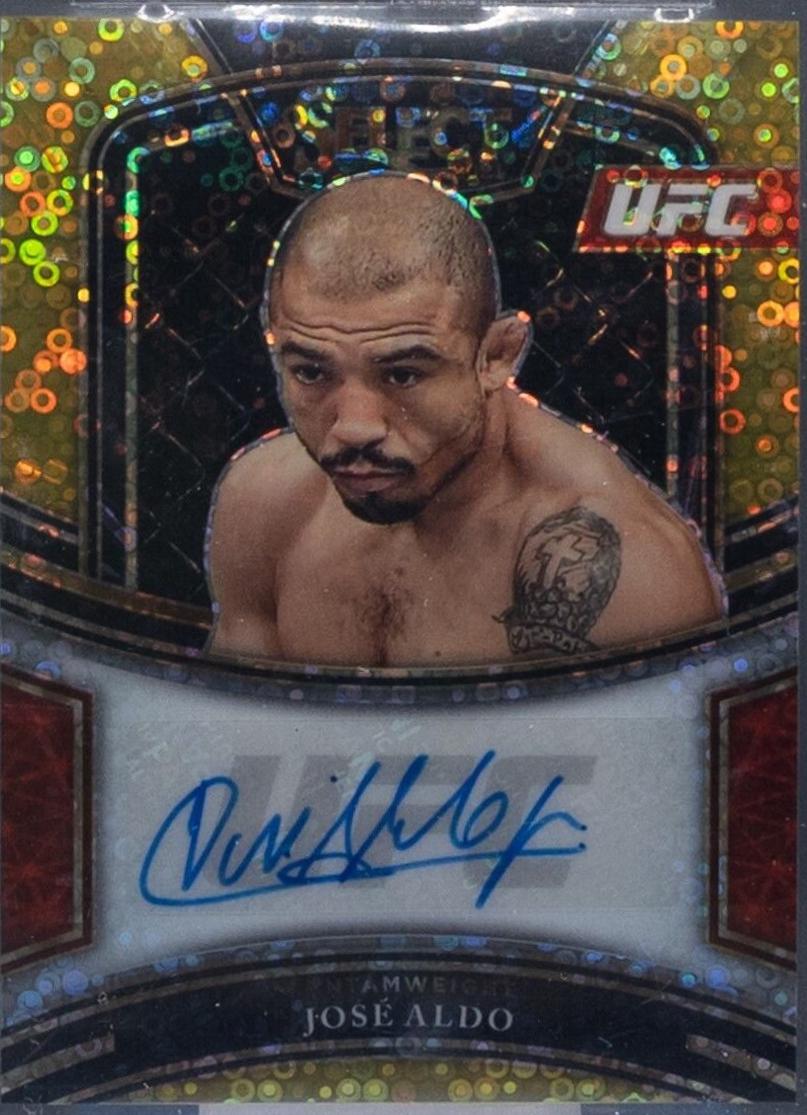 José Aldo 2021 Panini Select UFC Signatures #8 Gold Disco Prizms