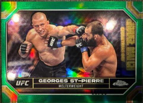 Georges St-Pierre 2024 Topps Chrome UFC Base #68 Green Refractor
