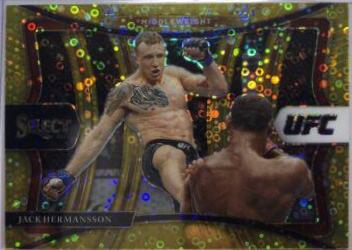 Jack Hermansson 2021 Panini Select UFC Premier Level #138 Gold Disco