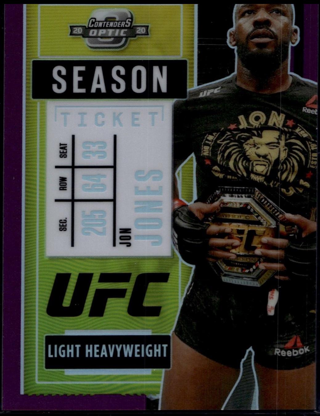 Jon Jones 2021 Panini Chronicles UFC Base Contenders Optic Season Ticket #261 Purple