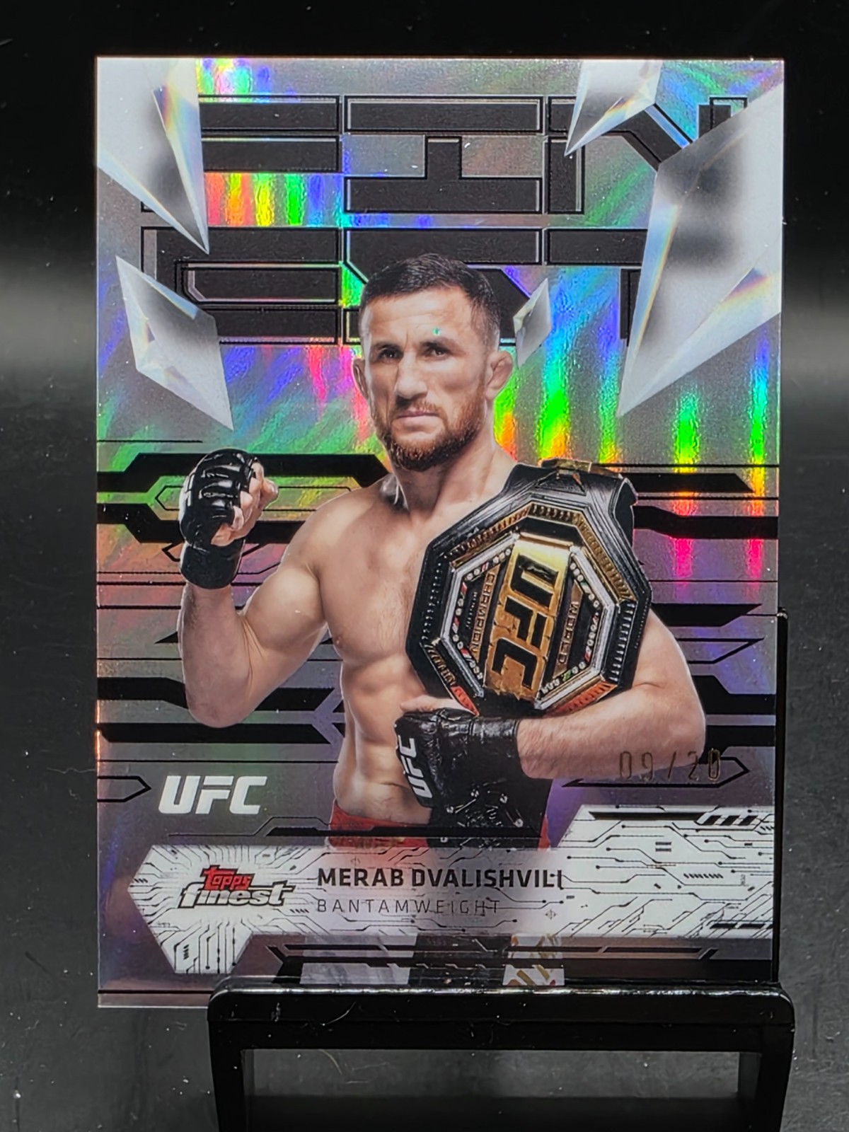 Merab Dvalishvili 2025 Topps Finest UFC Base Uncommon #148 Black Refractor