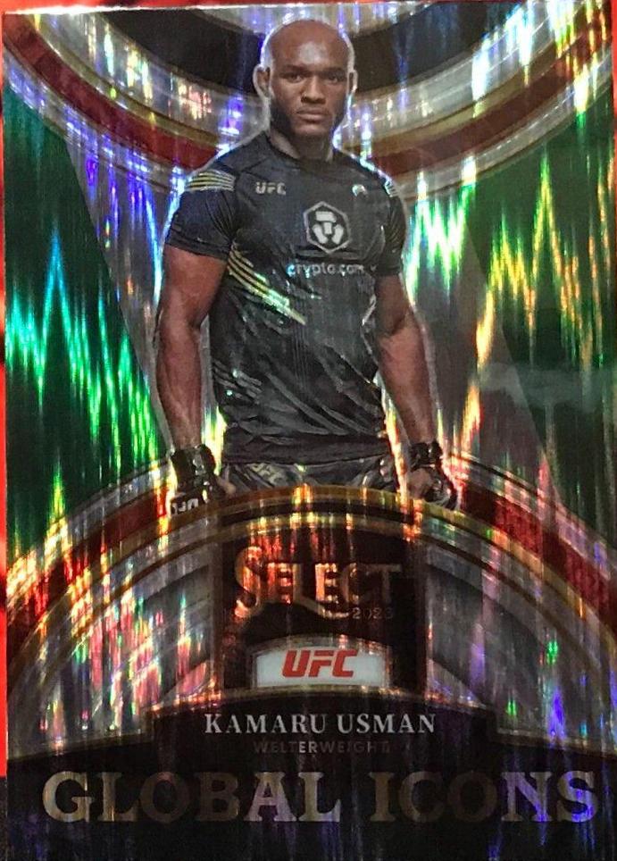 Kamaru Usman 2023 Panini Select UFC Global Icons #24 Flash