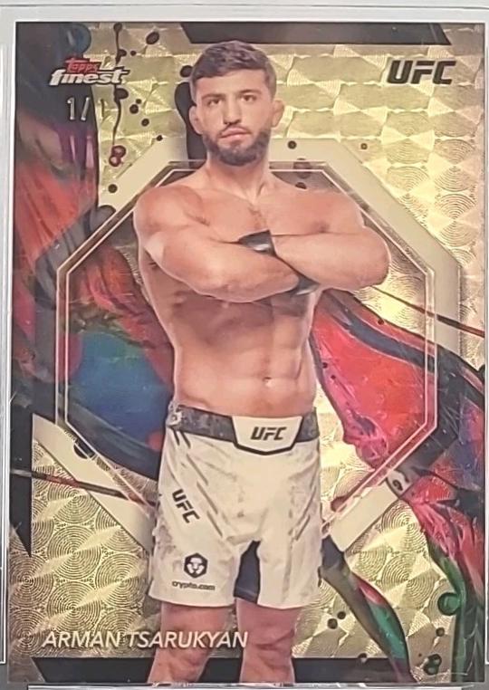 Arman Tsarukyan 2024 Topps Finest UFC Base Common #92 Superfractor
