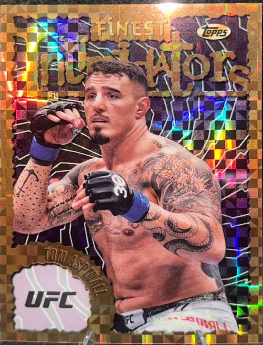 Tom Aspinall 2024 Topps Finest UFC Intimidators #INT-20 Checkerboard Refractor