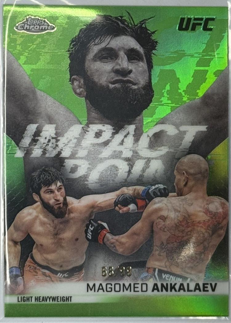 Magomed Ankalaev 2026 Topps Chrome UFC Impact Point #IP-16 Green Refractor