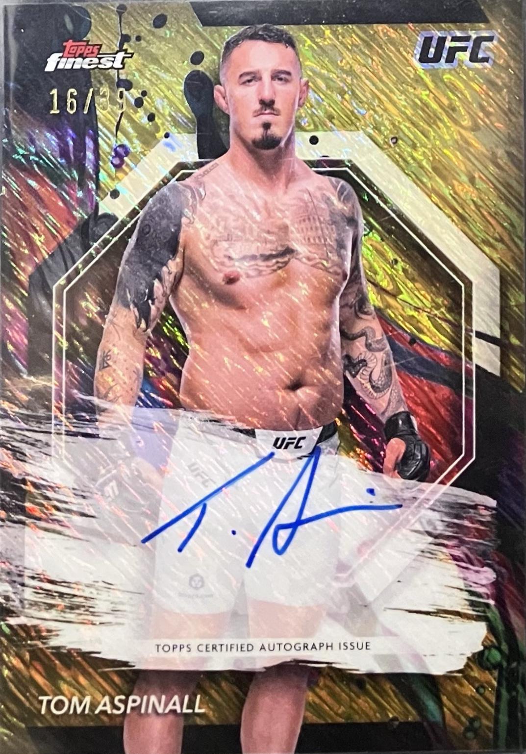 Tom Aspinall 2024 Topps Finest UFC Finest Autographs #FA-TMA Gold Shimmer Refractor