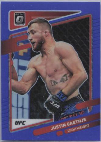 Justin Gaethje 2022 Panini Donruss Optic UFC Base #98 Blue