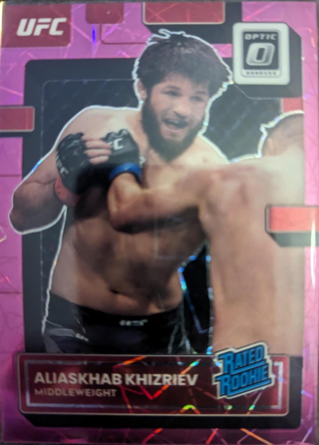 Aliaskhab Khizriev 2023 Panini Donruss Optic UFC Base #118 Pink Velocity