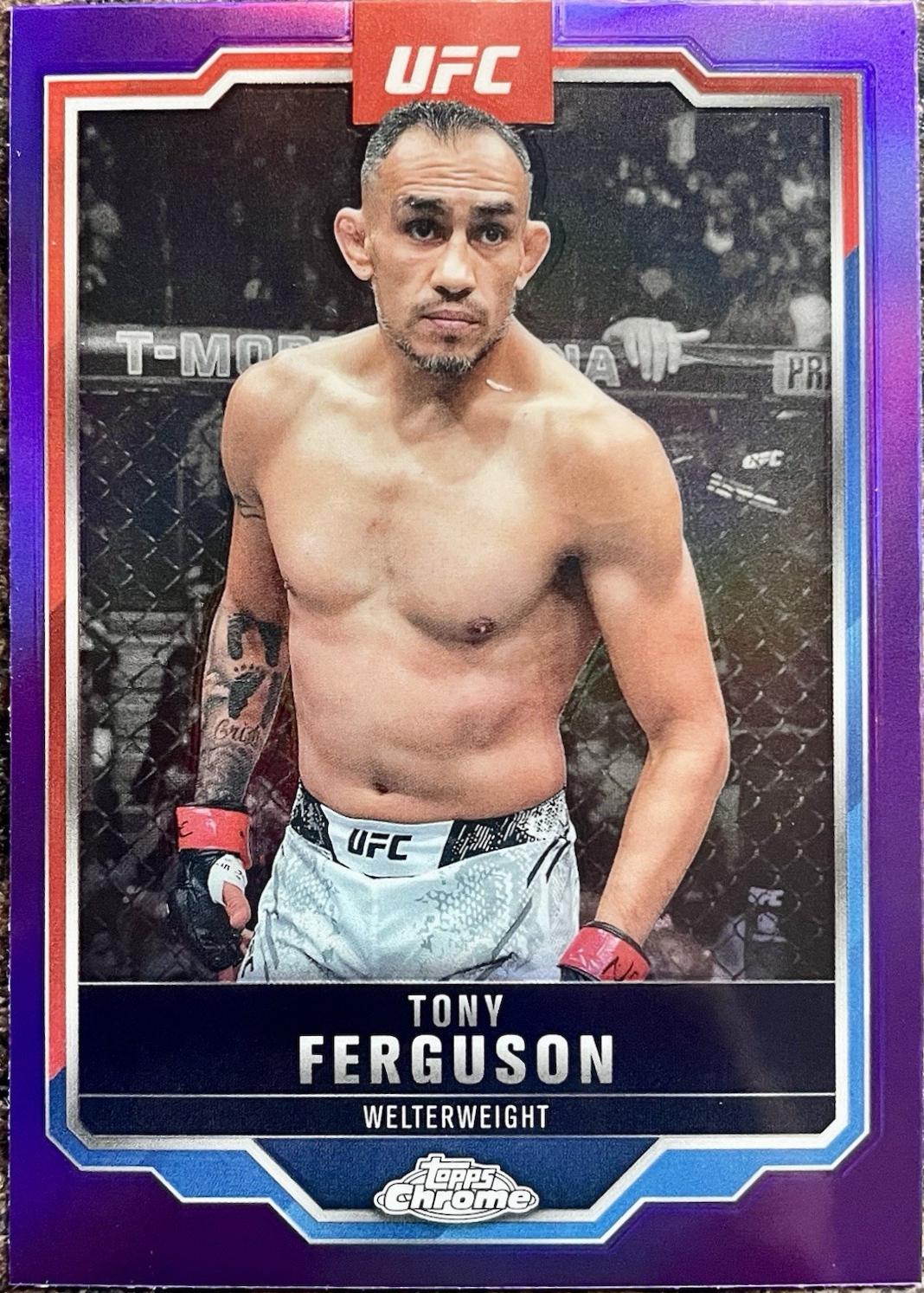 Tony Ferguson 2025 Topps Chrome UFC Base #171 Purple Refractor