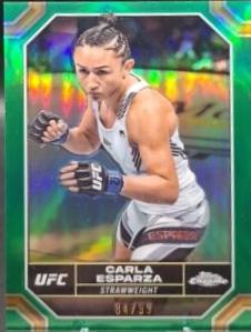 Carla Esparza 2024 Topps Chrome UFC Base #39 Green Refractor