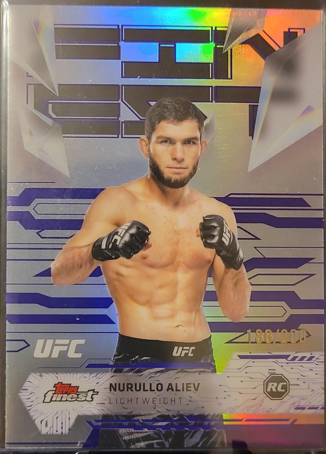 Nurullo Aliev 2025 Topps Finest UFC Base Uncommon #187 Purple Refractor