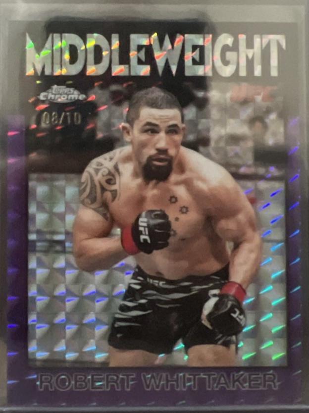 Robert Whittaker 2026 Topps Chrome UFC 1986 Topps #86-2 Purple Geometric Refractor