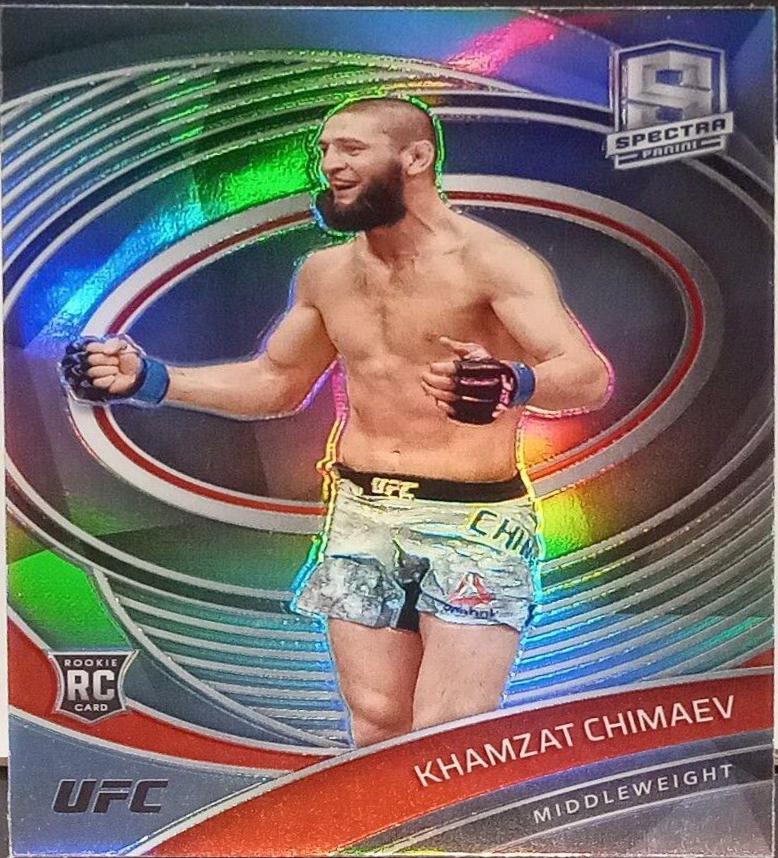 Khamzat Chimaev 2021 Panini Chronicles UFC Base Spectra #293 Silver