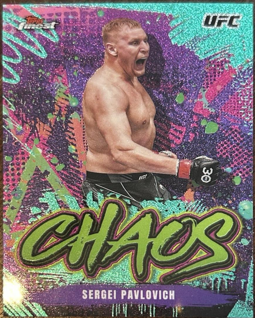 Sergei Pavlovich 2024 Topps Finest UFC Chaos #CHA-17 Aqua Glitter Refractor