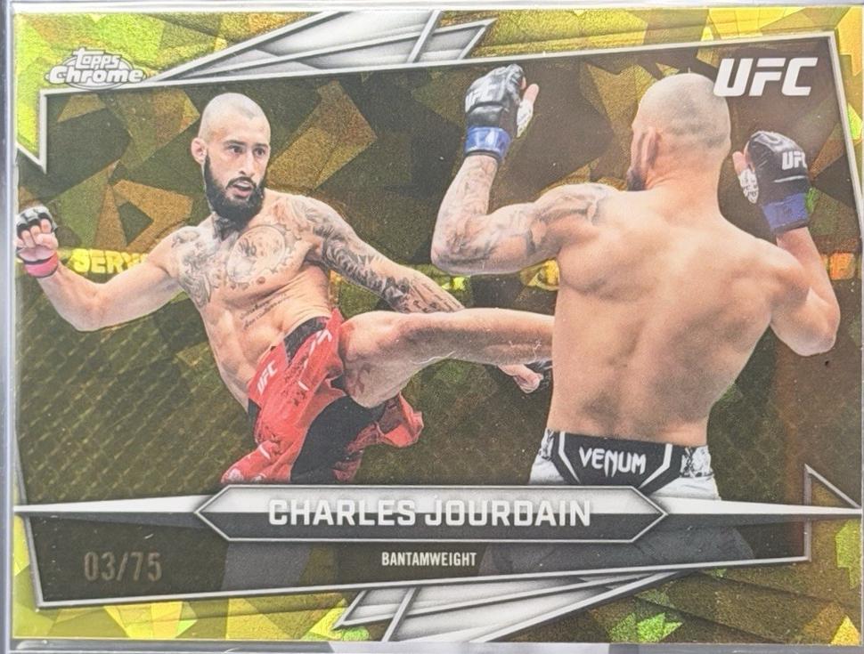 Charles Jourdain 2026 Topps Chrome UFC Base #169 Yellow Refractor