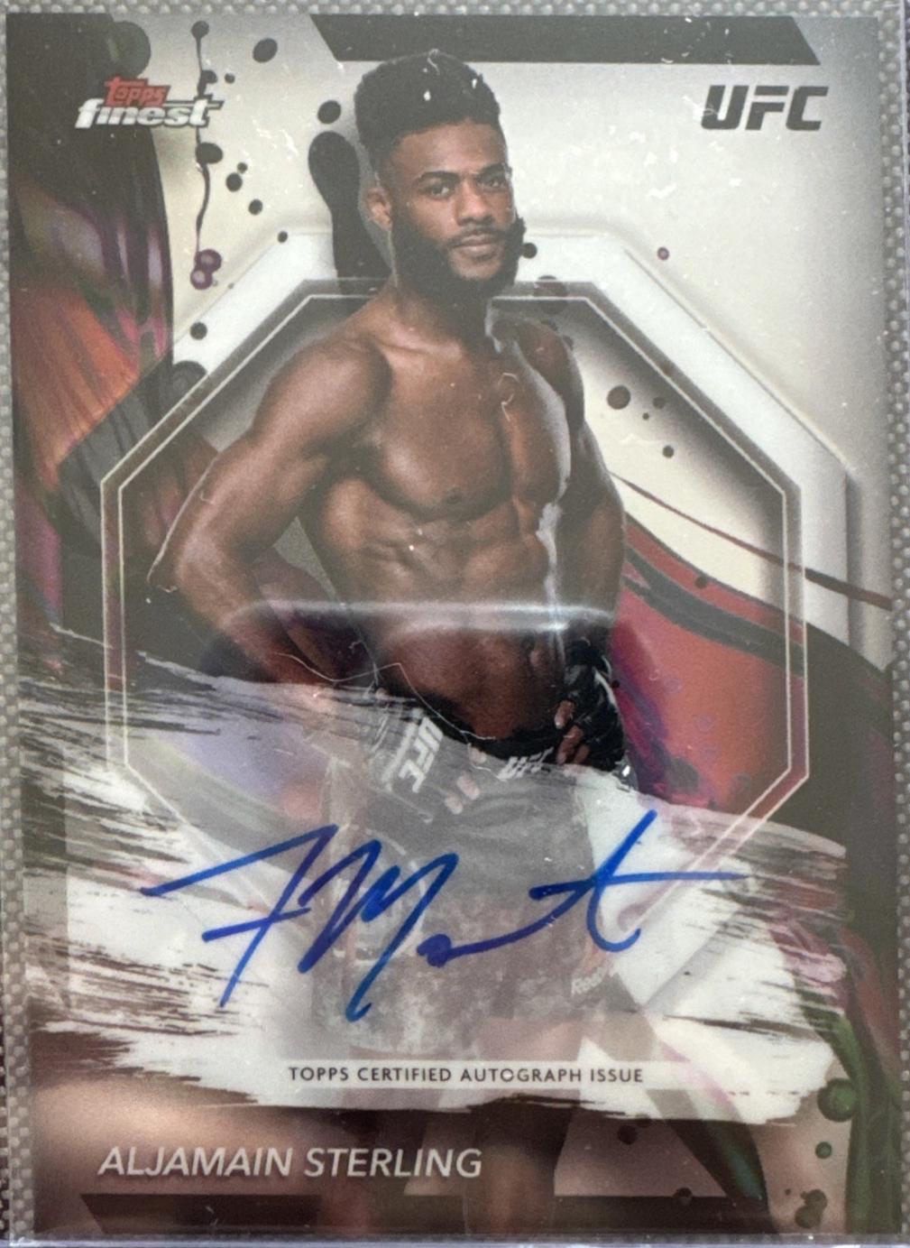 Aljamain Sterling 2024 Topps Finest UFC Finest Autographs #FA-ANS Refractor