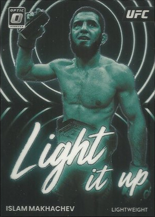 Islam Makhachev 2023 Panini Donruss Optic UFC Light It Up #7 Gold Vinyl