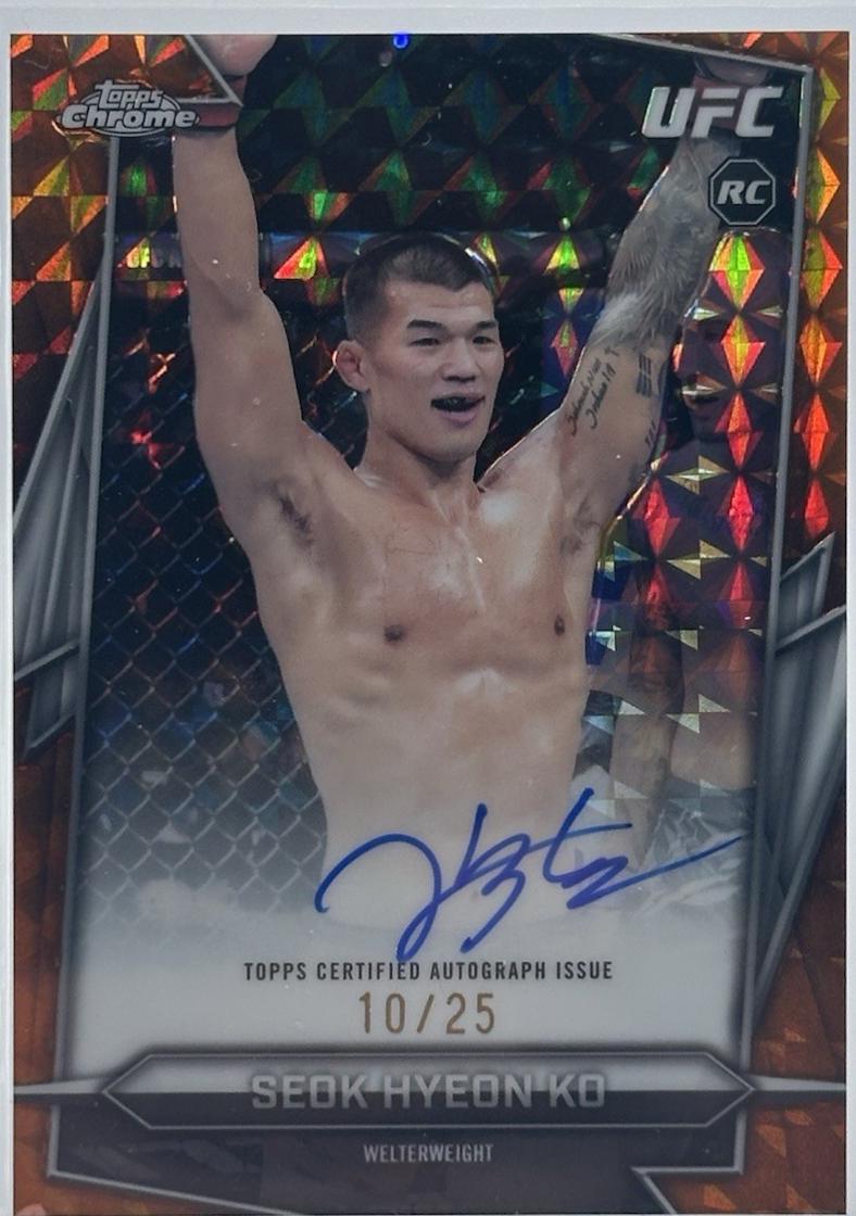 Seok Hyeon Ko 2026 Topps Chrome UFC Base Autographs #BAV-SK Blue Refractor