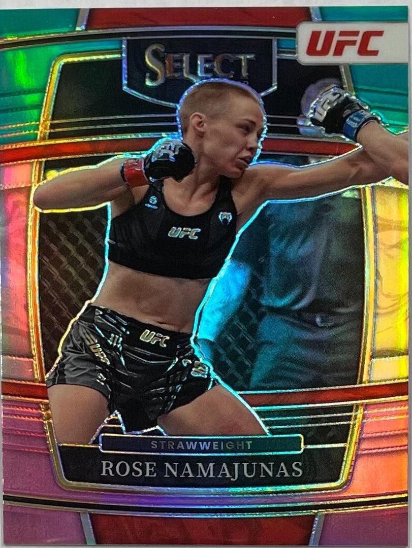 Rose Namajunas 2022 Panini Select UFC Concourse #77 Teal and Pink