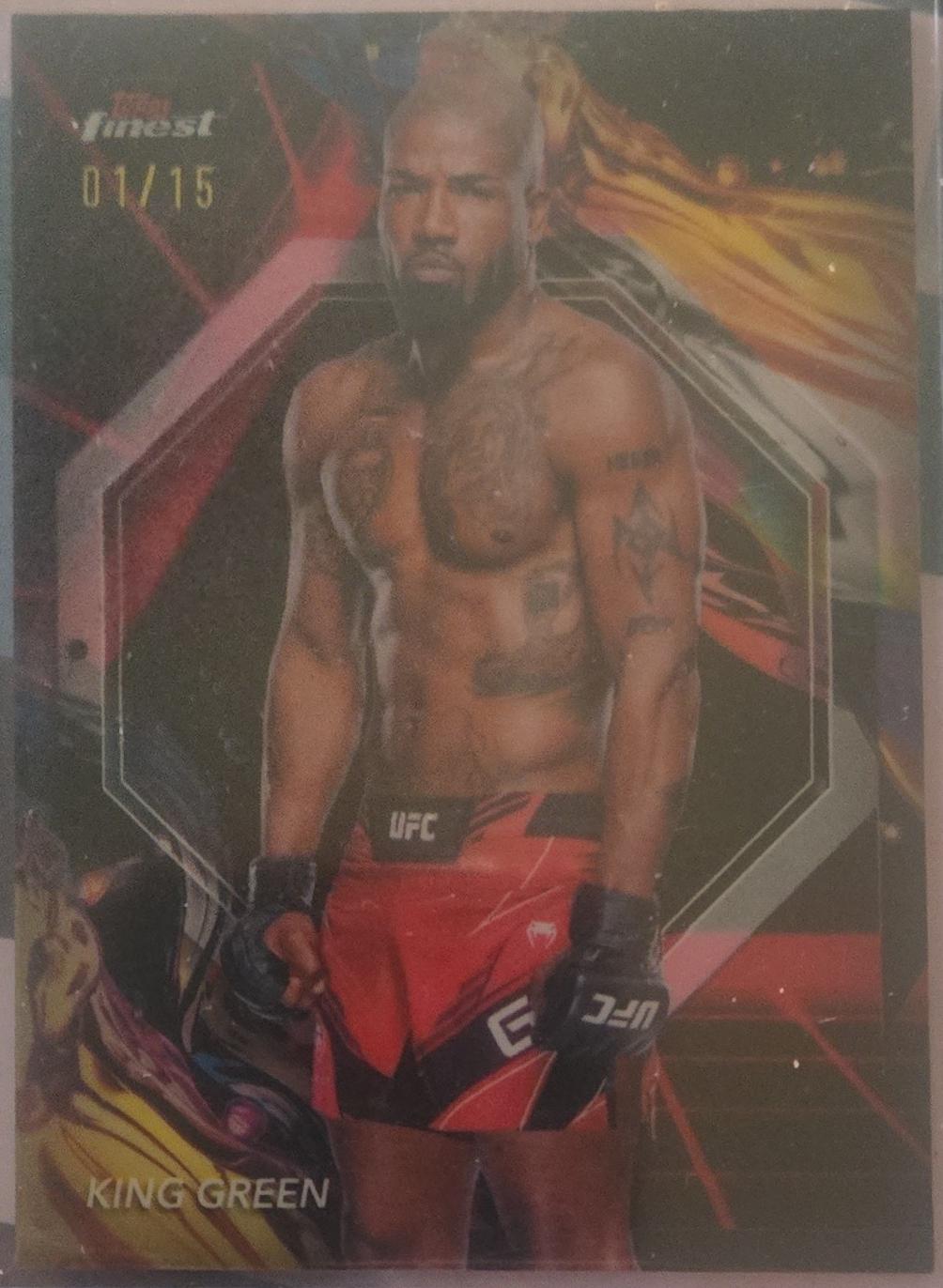 King Green 2024 Topps Finest UFC Base Uncommon #186 Red Black Vapor Refractor