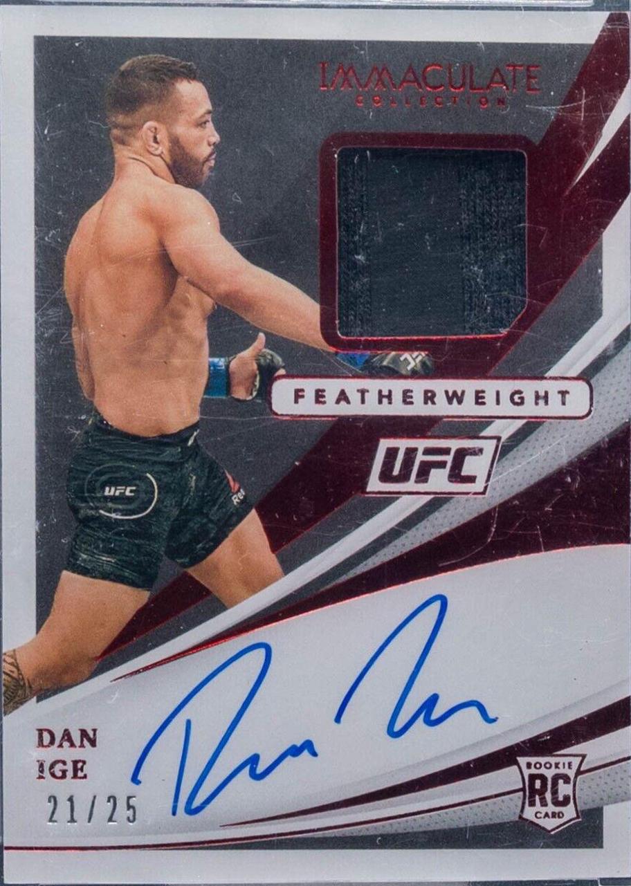 Dan Ige 2021 Panini Immaculate UFC Rookie Memorabilia Autographs #104 Red