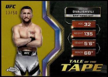 Merab Dvalishvili 2024 Topps Chrome UFC Tale of the Tape #TFT-4 Gold Refractor