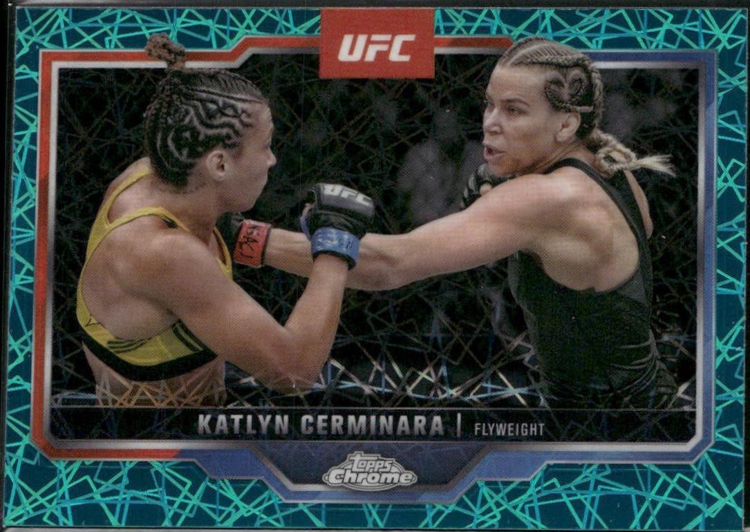 Katlyn Cerminara 2025 Topps Chrome UFC Base #114 Teal Lazer Refractor