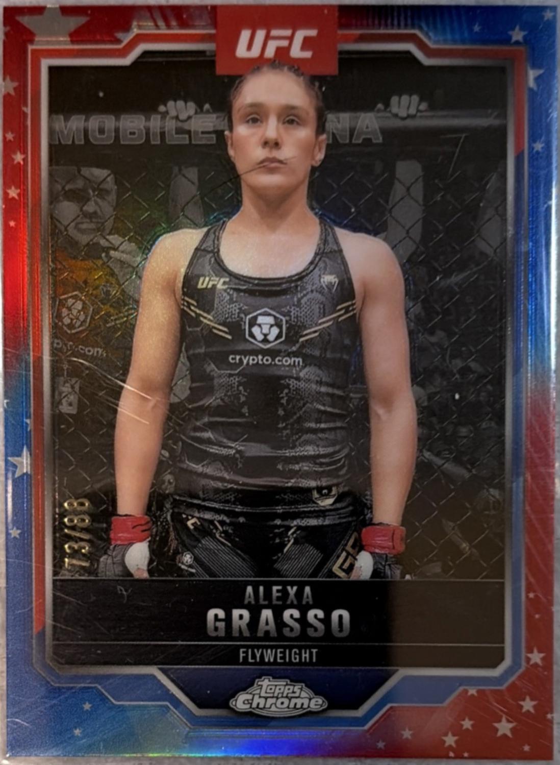 Alexa Grasso 2025 Topps Chrome UFC Base #14 Red White Blue Refractor