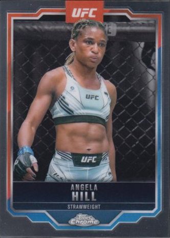 Angela Hill 2025 Topps Chrome UFC Base #124 Black & Gold Refractor