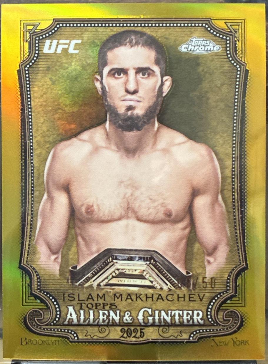Islam Makhachev 2025 Topps Chrome UFC Allen & Ginter #AAG-28 Gold Refractor