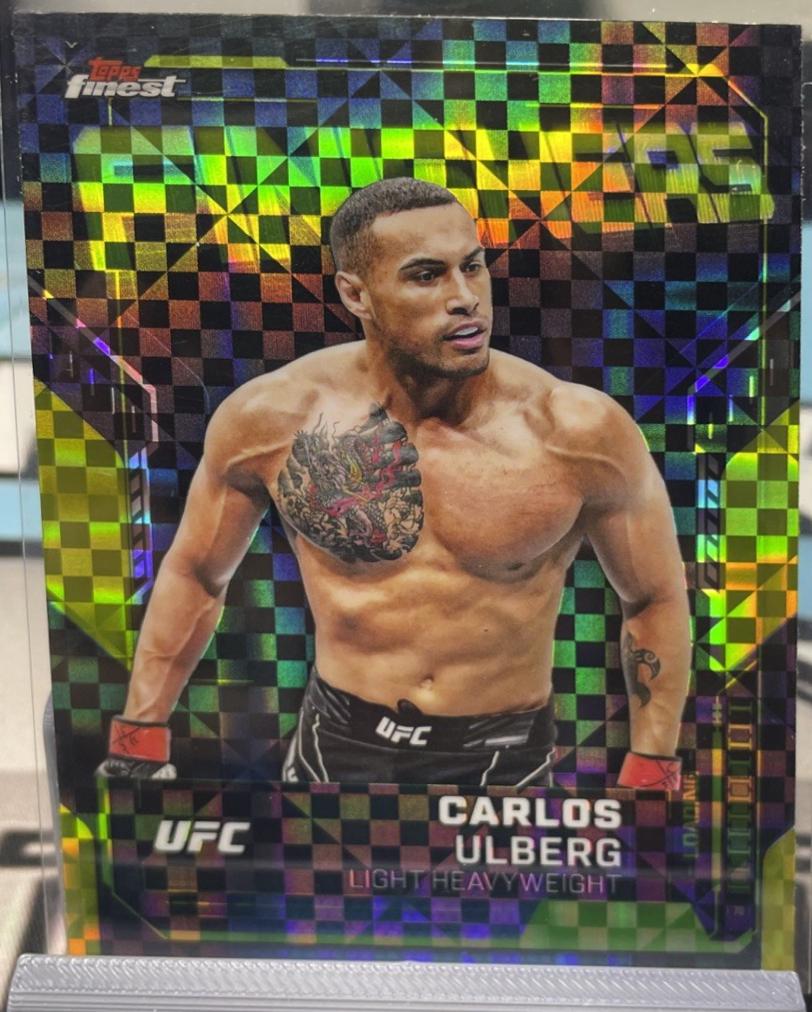 Carlos Ulberg 2025 Topps Finest UFC Finishers #FN-12 Checkerboard Refractor