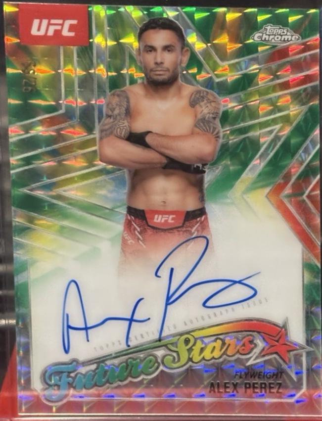Alex Perez 2025 Topps Chrome UFC Future Stars Autographs #FSA-AP Geometric Green Refractor