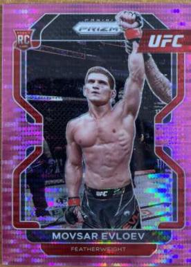 Movsar Evloev 2022 Panini Prizm UFC Base #130 Pink Pulsar