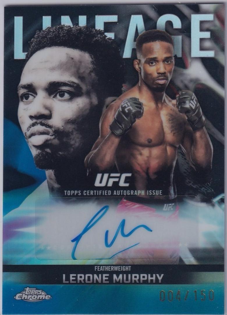 Lerone Murphy 2026 Topps Chrome UFC Chrome Lineage Autographs #CCA-LM Blue Refractor