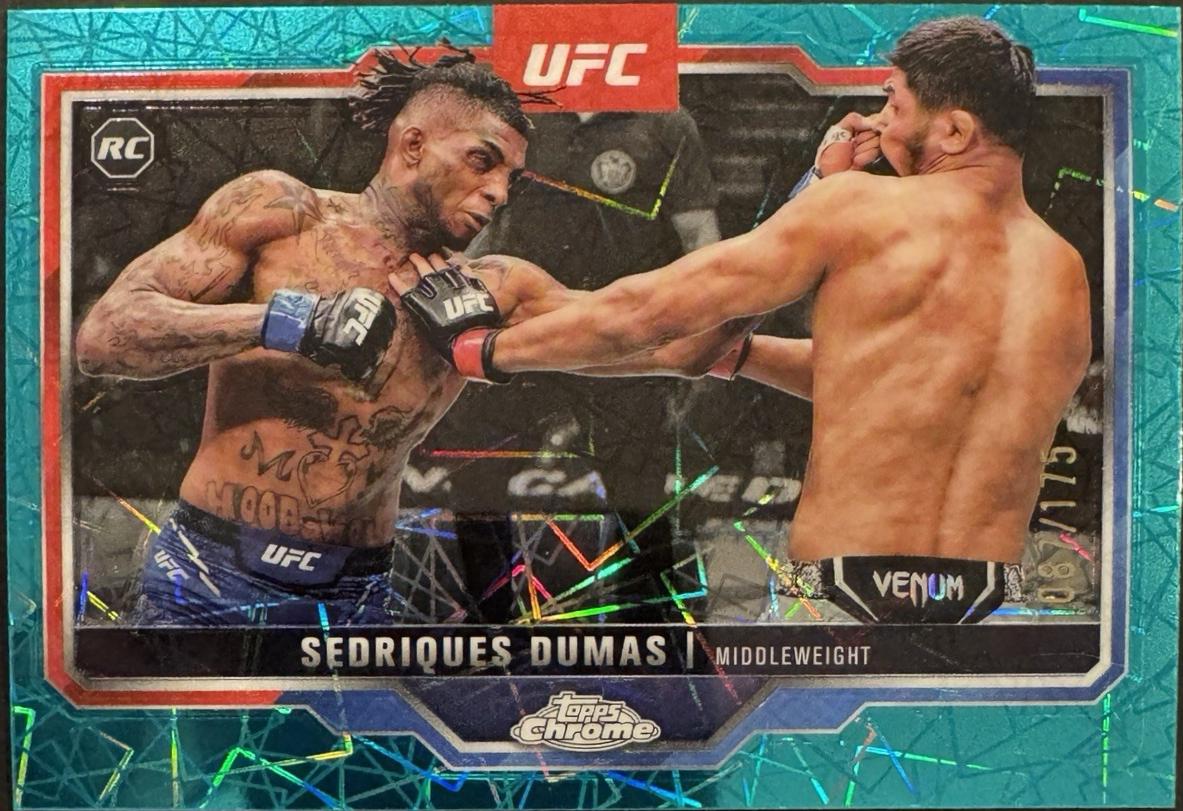 Sedriques Dumas 2025 Topps Chrome UFC Base #6 Teal Lazer Refractor