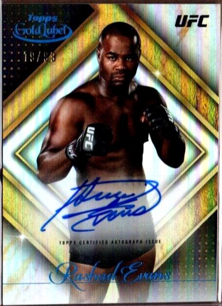 Rashad Evans 2024 Topps Gold Label UFC Golden Greats Autographs #GGA-REV Blue