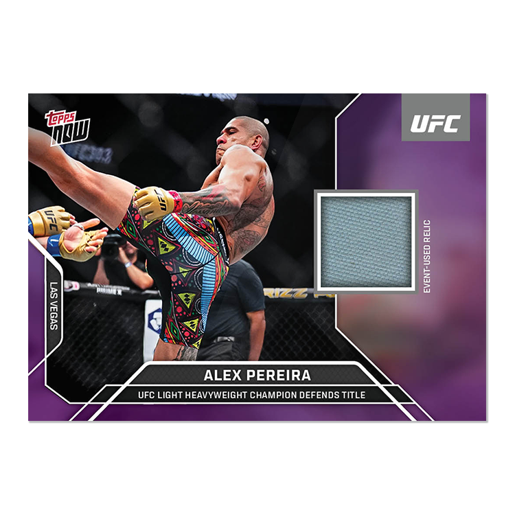Alex Pereira Topps Now UFC Event-used Mat Relics #12A Purple