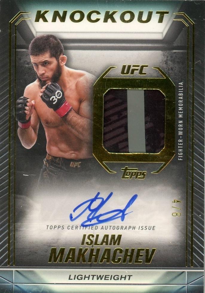 Islam Makhachev 2024 Topps Knockout UFC Knockout Autograph Relics #KAR-IMV Gold