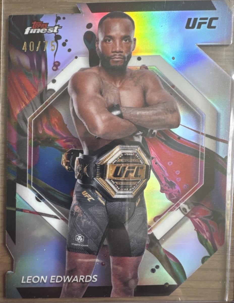 Leon Edwards 2024 Topps Finest UFC Base Common #72 Die-Cut Refractor